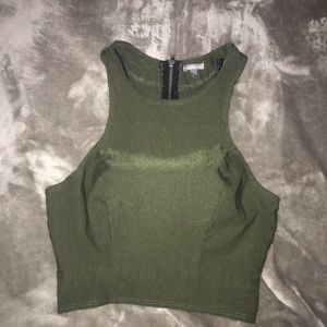Olive green cropped top